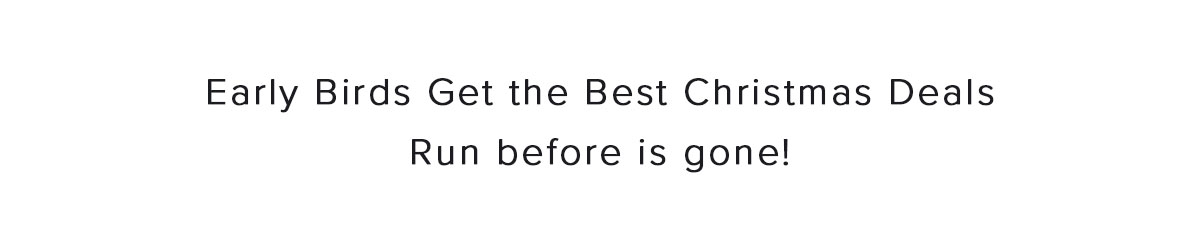 Early Birds Get the Best Christmas Deals, Run before is gone!